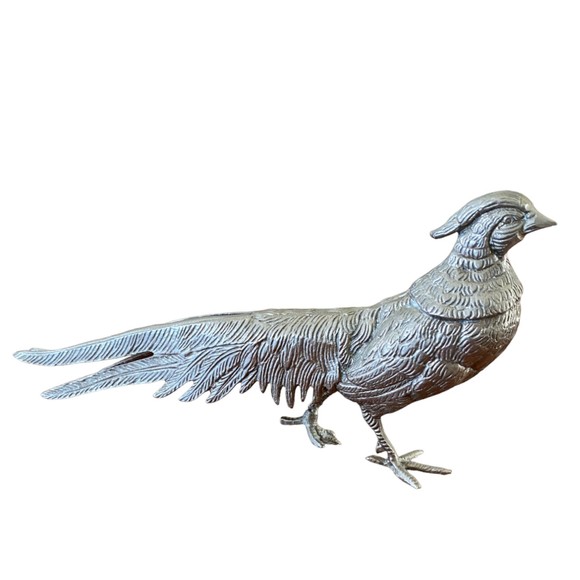 Vintage Silver Plated Pheasant Bird Figurine Menu Holder Italy - Picture 6 of 13